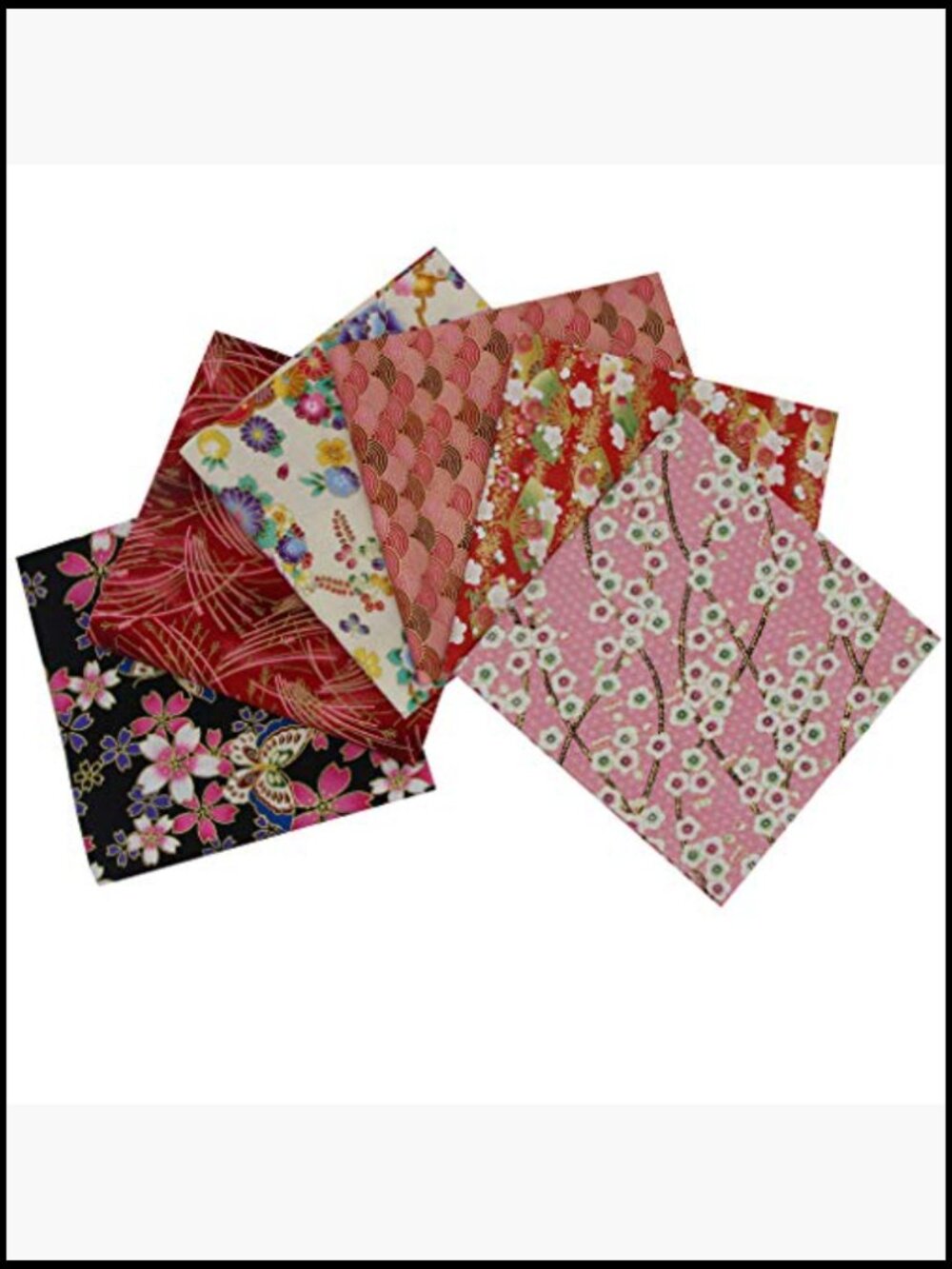 Floral Cotton Fabric Squares Patchwork Bundle, Sewing Quilting Diy Decor View 4